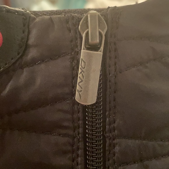 DKNY Black Quilted nylon LaceUp Wedge Ankle Boots - Picture 4 of 6